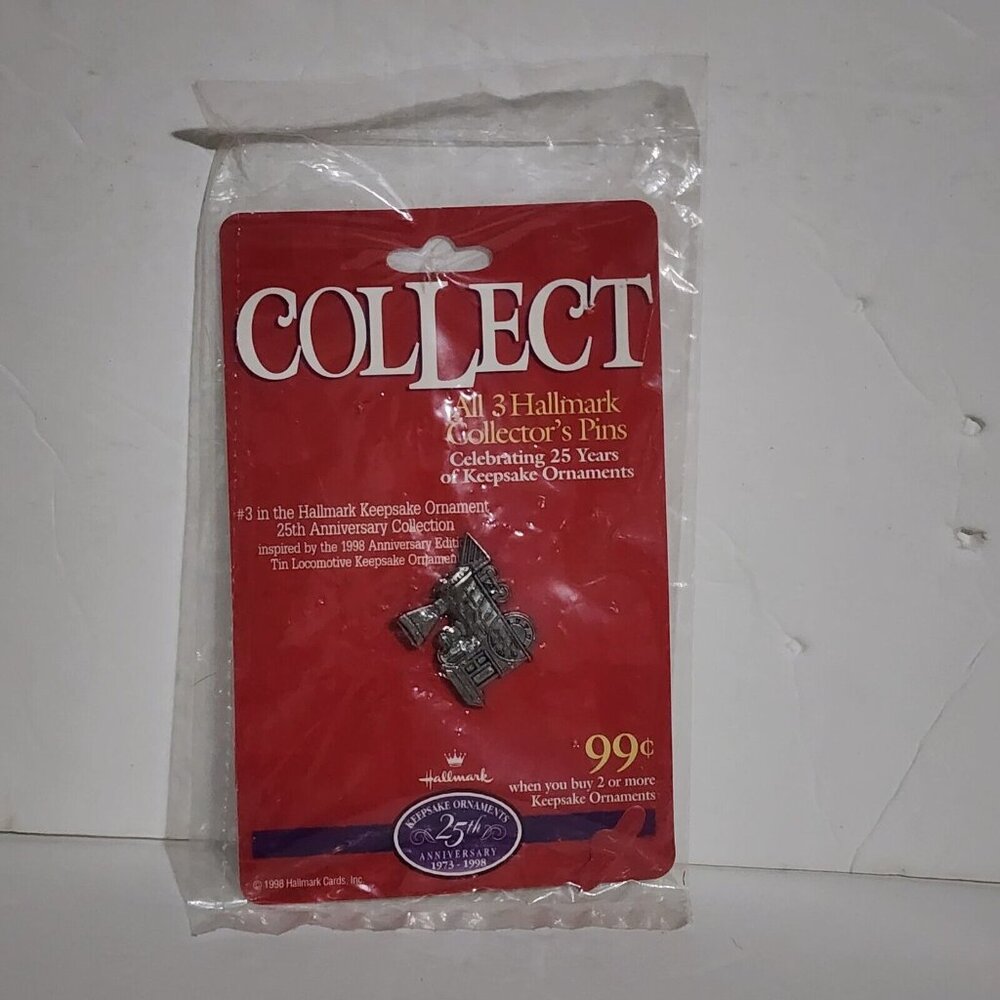 Hallmark Collector Lapel Pin Locomotive Train‎ 25th Anniversary 1998 Vintage New